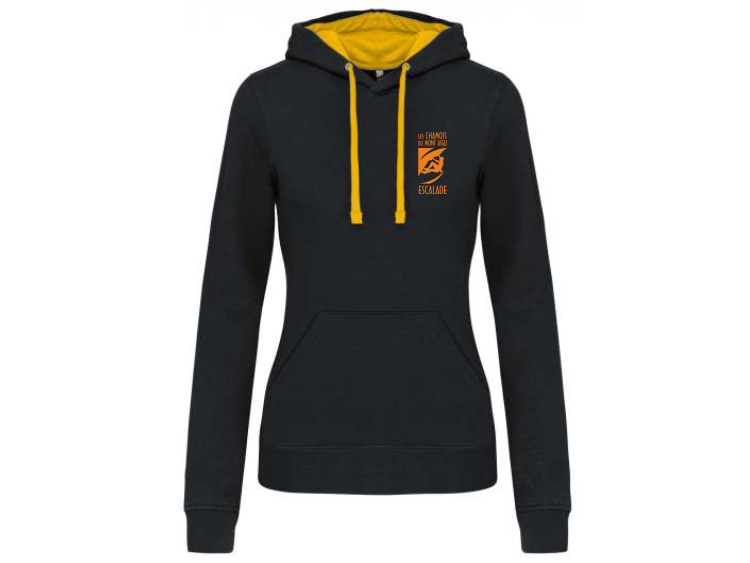 CHAMOIS Sweats capuche Noir/Jaune Femme