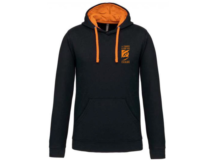 CHAMOIS Sweats capuche Noir/Orange Homme