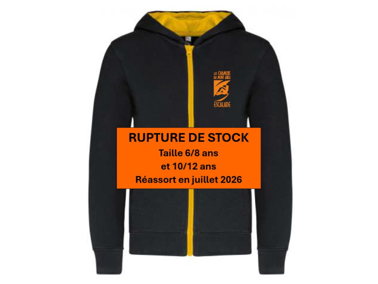 CHAMOIS Sweats zipp&eacute;s Noir/Jaune Enfant