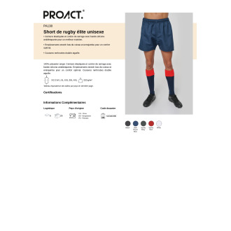 Short de rugby élite