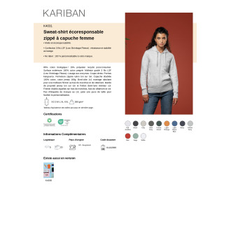 Sweat zippé à Capuche FEMME