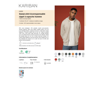 SWEAT zippé avec capuche HOMME