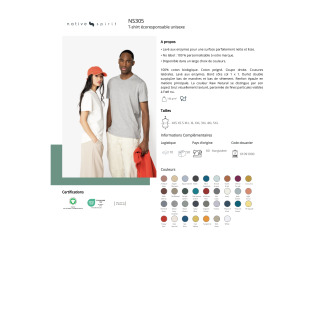 Tshirts écoresponsable UNISEXE